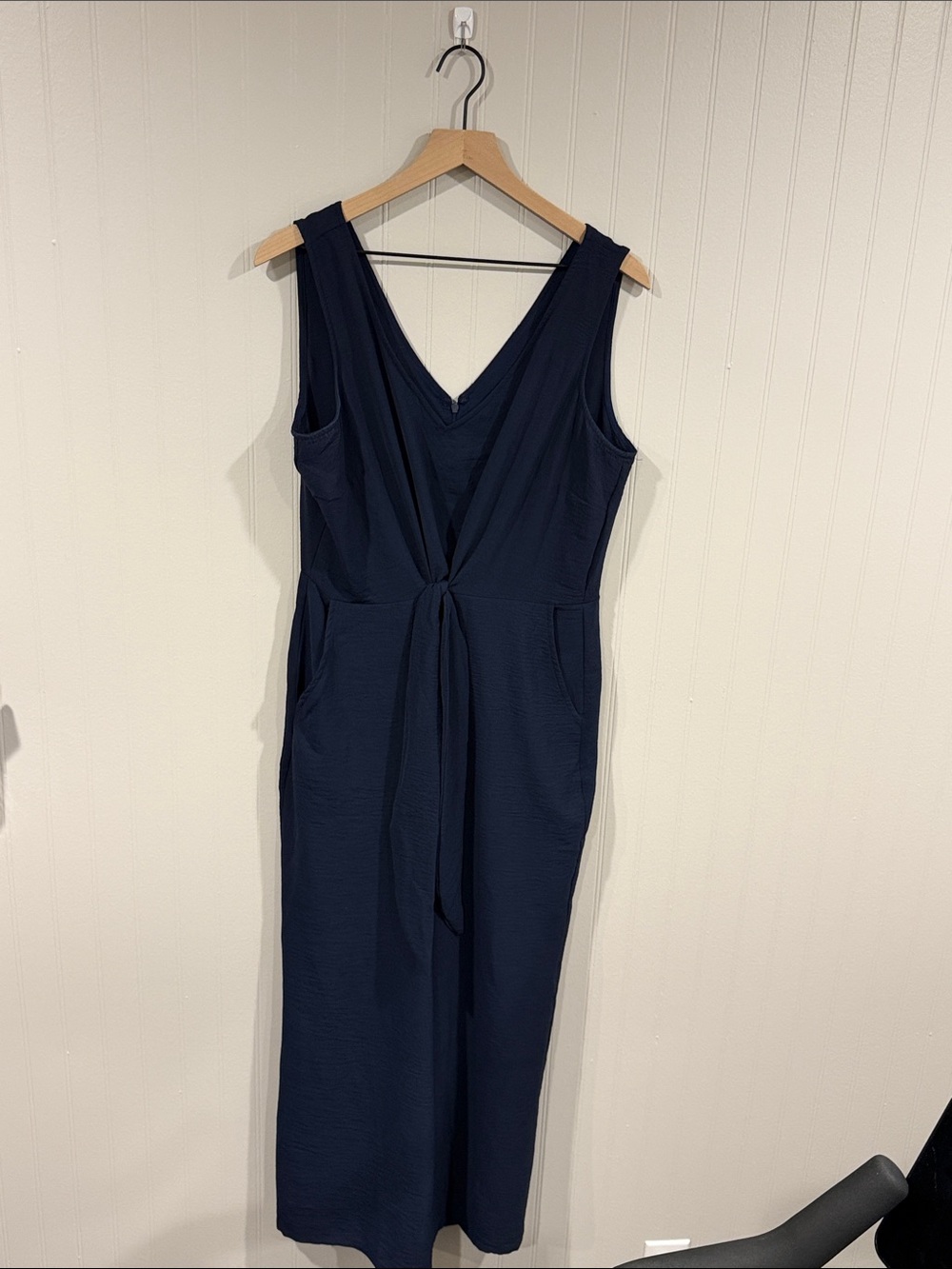 MSK Navy Twist-Front Sleeveless Maxi Dress
